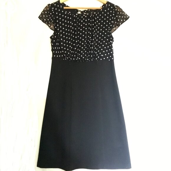 Rockabilly Polka Dot & Chiffon Scuba High Waist Retro Dress - Picture 1 of 16